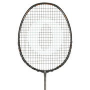 OLIVER EXTREME 69 Power Badminton Racket, grey racket with brown design on a white background