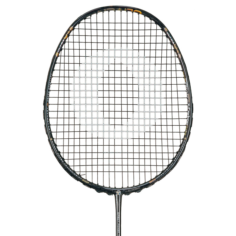 OLIVER badminton racket, Extreme 75 model, black racket against a white background