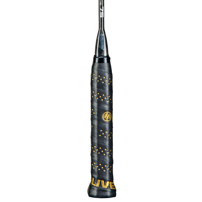 OLIVER badminton racket, Extreme 75 model, with a black handle against a white background