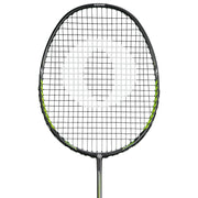 OLIVER Badminton Racket Model Fetter Smash 6, black racket with green design against a white background
