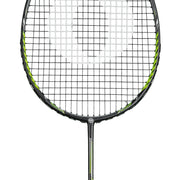 OLIVER Badminton Racket Model Fetter Smash 6, black racket with green design against a white background