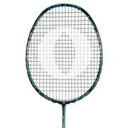OLIVER Omex 710 Badminton Racket, black racket with blue design on a white background