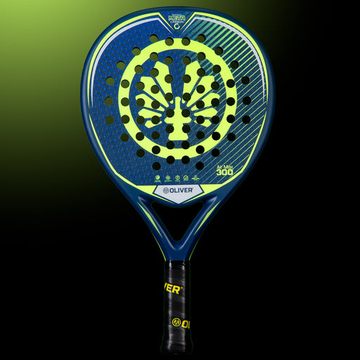 OLIVER AIR MAX 300 Padel Racket, blue with yellow design on a black background