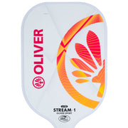OLIVER Stream-1 Lite Pickleball Paddle White/Orange, white with red and orange design on a white background