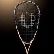 OLIVER APEX 320 CE Squash Racket, copper and black racket on a dark brown background