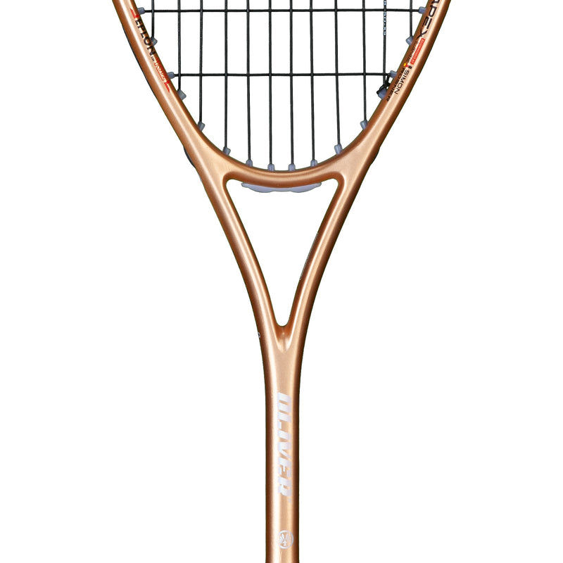 OLIVER APEX 320 CE Squash Racket, copper and black racket on a white background