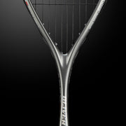 OLIVER APEX 5.0 Pro Squash Racket, silver racket on a dark grey background