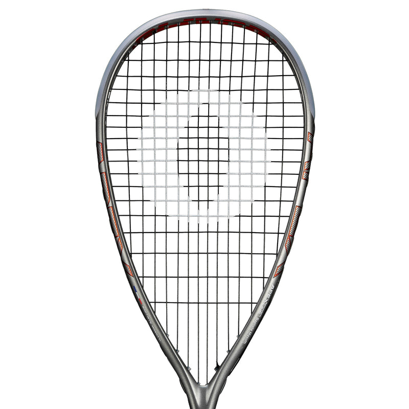 OLIVER APEX 5.0 Pro Squash Racket, silver racket on a white background