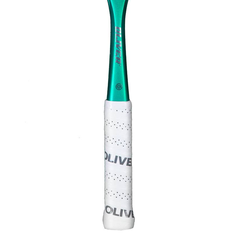OLIVER APEX 920 CE Squash Racket, white grip on a white background