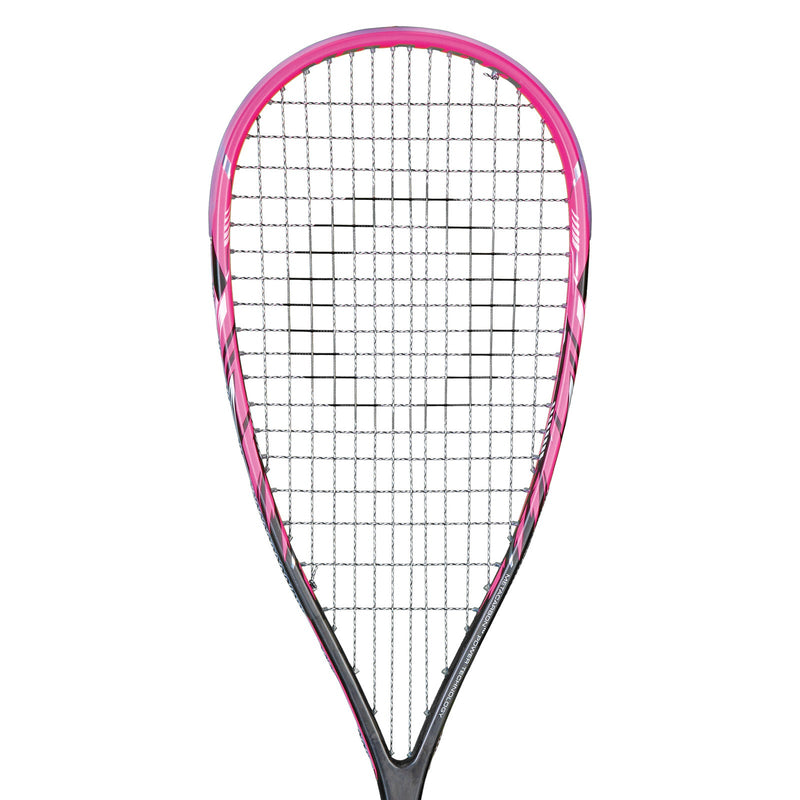 OLIVER Fuchsia Squash Racket, black and pink racket head on a white background