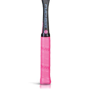 OLIVER Fuchsia Squash Racket, black shaft with pink grip on a white background
