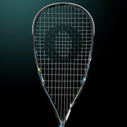 OLIVER Squash Racket Model ICQ 110 Ultra, black racket against a dark green background