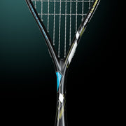 OLIVER Squash Racket Model ICQ 110 Ultra, black racket against a dark green background