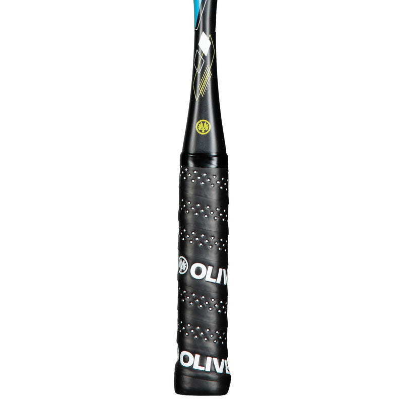 OLIVER Squash Racket Model ICQ 110 Ultra, black grip against a white background
