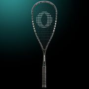 OLIVER Pure 6 Squash Racket, black racket with black grip on a dark green background