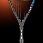 OLIVER Racer 4 Squash Racket, black racket with orange frame on a dark orange background