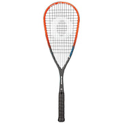 OLIVER Racer 4 Squash Racket, black racket with orange frame and black grip on a white background