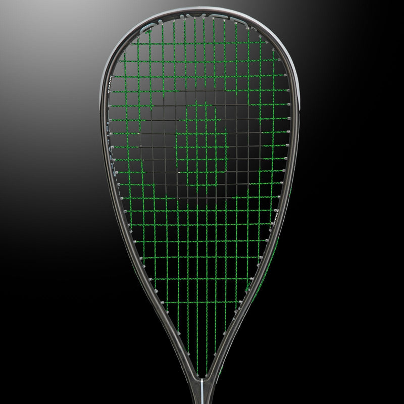 OLIVER Supralight Squash Racket, silver racket on a dark grey background