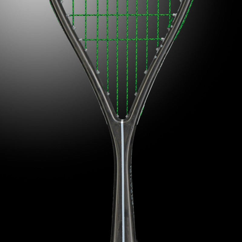 OLIVER Supralight Squash Racket, silver racket on a dark grey background