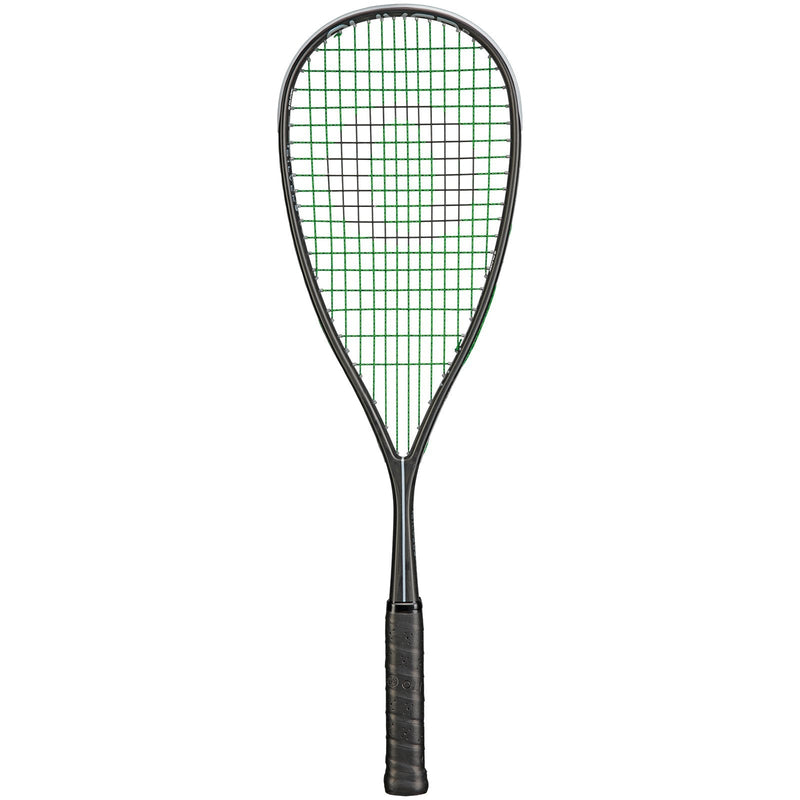 OLIVER Supralight Squash Racket, silver racket with black grip on a white background