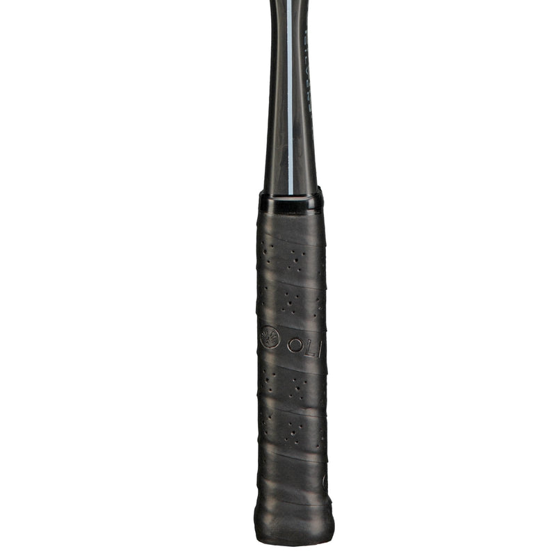 OLIVER Supralight Squash Racket, black grip on a white background