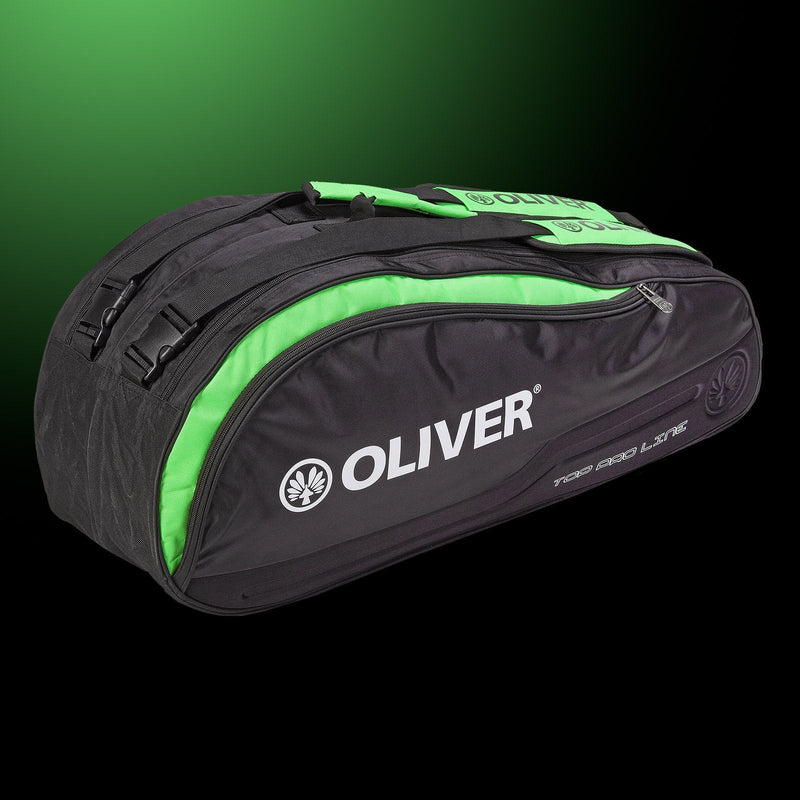 OLIVER Top Pro Line Racket Bag, black with green accents, ideal for badminton and squash gear
