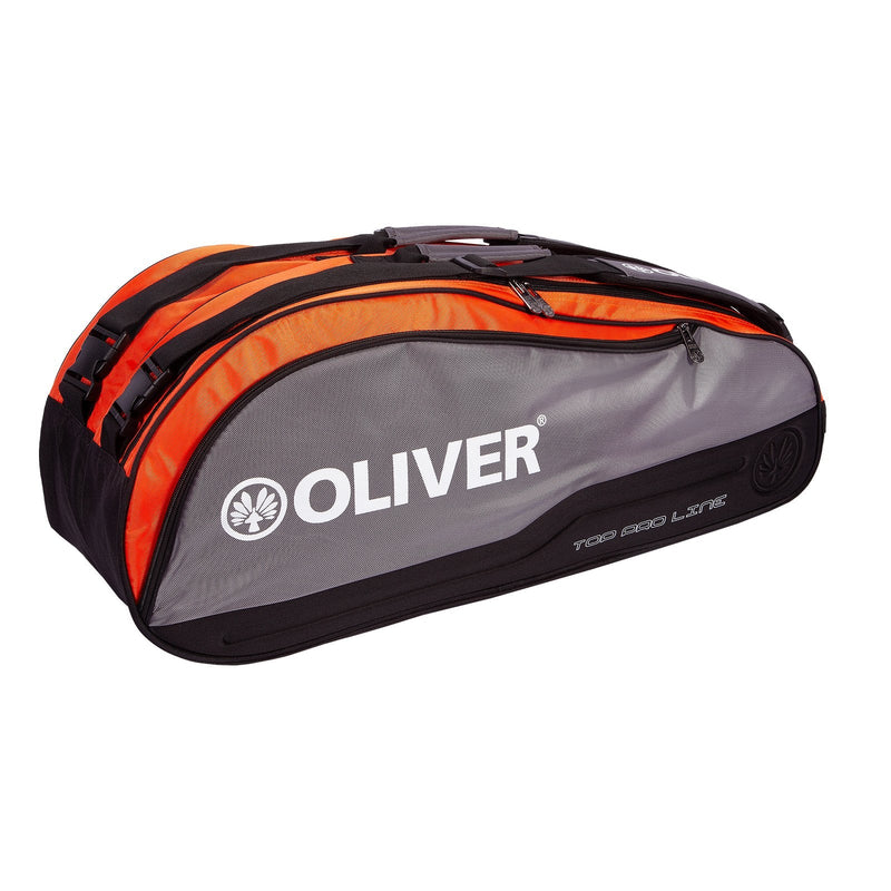 OLIVER Top Pro Line Racket Bag, silver with orange accents, ideal for badminton and squash gear